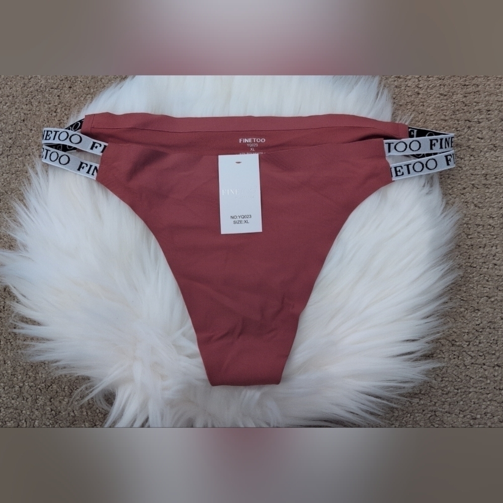 NWT Fine Too Underwear In A Deep Mauve/ Sienna Thong